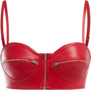 MakeMeChic Women's Y2K PU Leather Tops Spaghetti Strap Camisole Zipper Sleeveless Crop Top