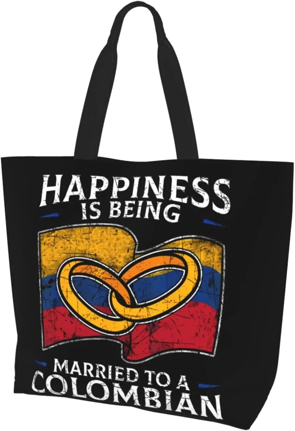 Marriage Colombian Married Flag Women's Tote Bag Large Capacity Single Shoulder Bags Handbag for Shopping Work