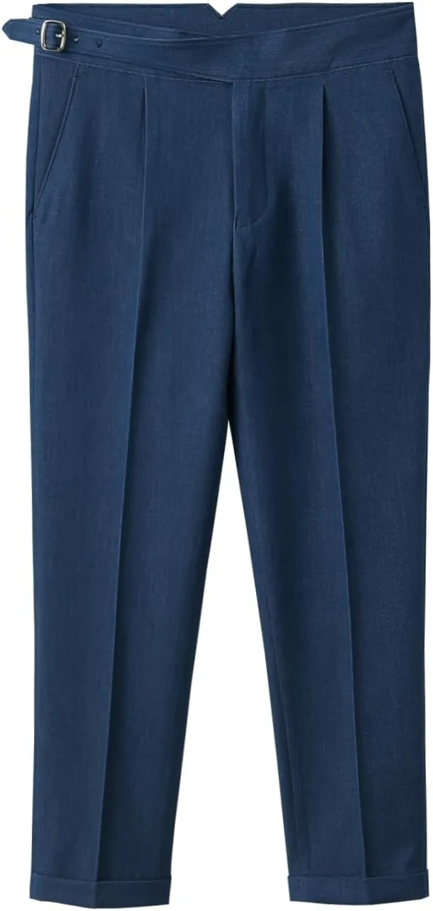 Men's Gurkha Naples Italian Style Pants Wrinkle Resistant Fabric No Belt Needed