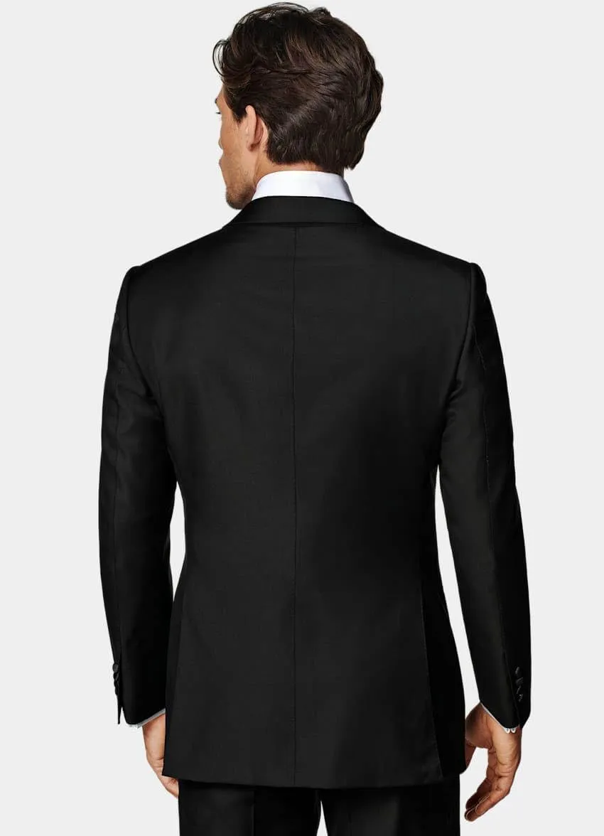Men's Stylish Blazer Slim Fit White with Black Contrast Collar Slim Fit One Button