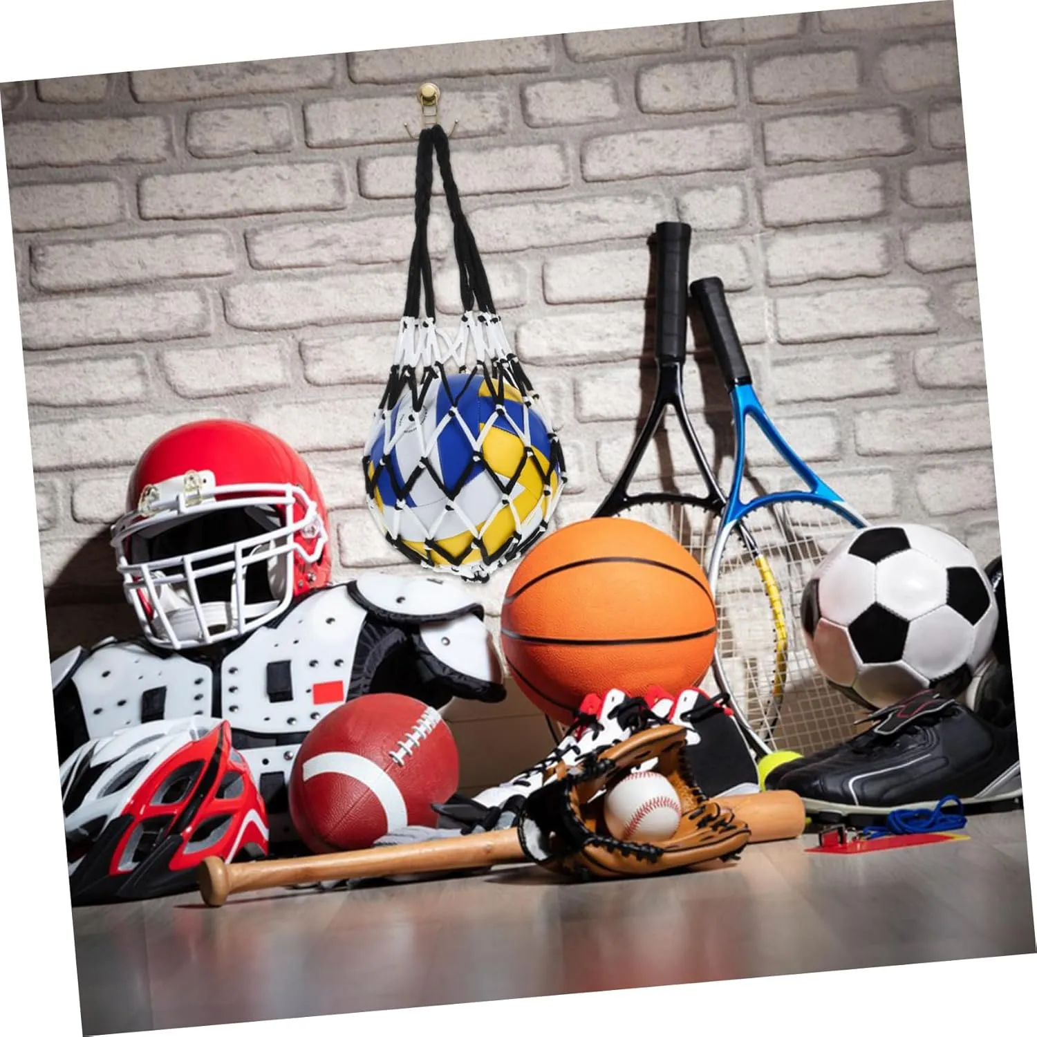 Milisten 2pcs Portable Ball Net Bag Football Carrying Containers Balls Mesh Bag Basketball Carrier Bags
