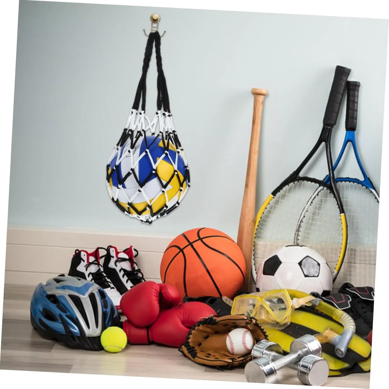 Milisten 2pcs Portable Ball Net Bag Football Carrying Containers Balls Mesh Bag Basketball Carrier Bags