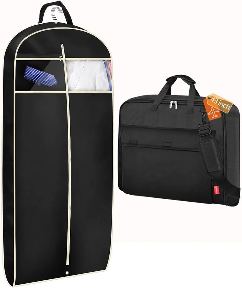 MISSLO 43" Garment Bag Bundle with Carry On Garment Bag