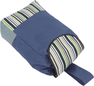 Mobestech Oxford Cloth Shopping Tote Bag with Pull Handle Foldable Grocery Bag for Handheld Shopping Cart Includes Baseboard Stripe Design