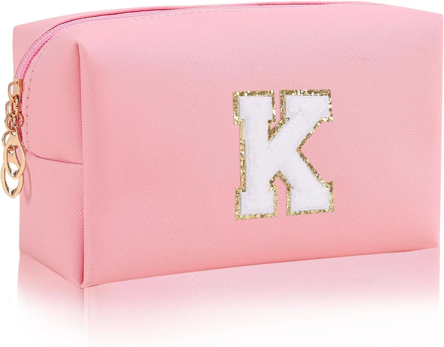 Monogrammed Gift for Women Girls,Preppy Makeup Bag Personalized Initial Cosmetic Bag with Zipper,Cute Makeup Pouch, Waterproof Toiletry Bag,Personalized Gift for GirlBridesmaids