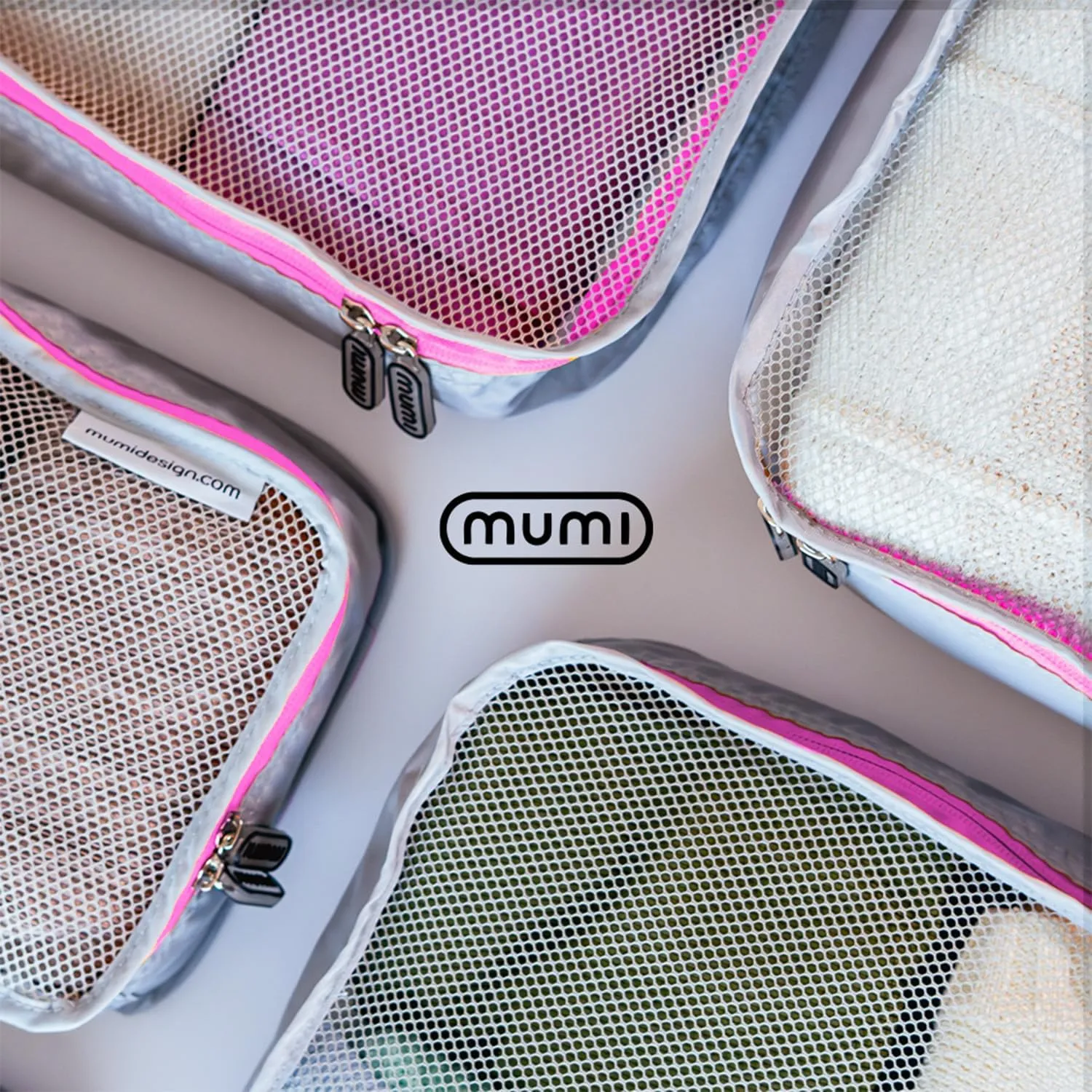 MUMI Packing Cubes  5-Piece Compression Packing Cubes for Travel, Luggage Organizers for Suitcases, Carry-On Bags, Backpacks, and Duffel Bags  Space-Saving Travel Essentials - Pink
