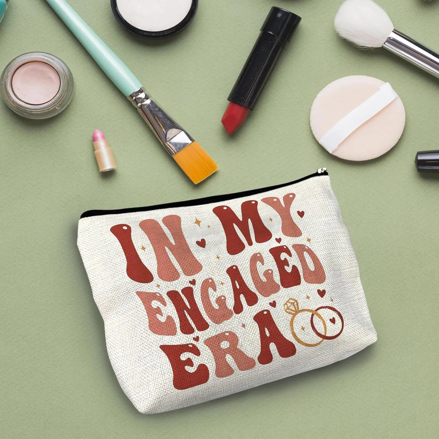 NATSUNO Bride to Be Cosmetic Bag - Engagement Gifts, Bridal Shower, Bachelorette Party, Future Mrs Gifts