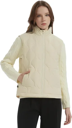 Orolay Women's Cropped Puffer Vest Zip Up Sleeveless Down Jacket Lightweight Stand Collar Quilted Gilet with Pockets