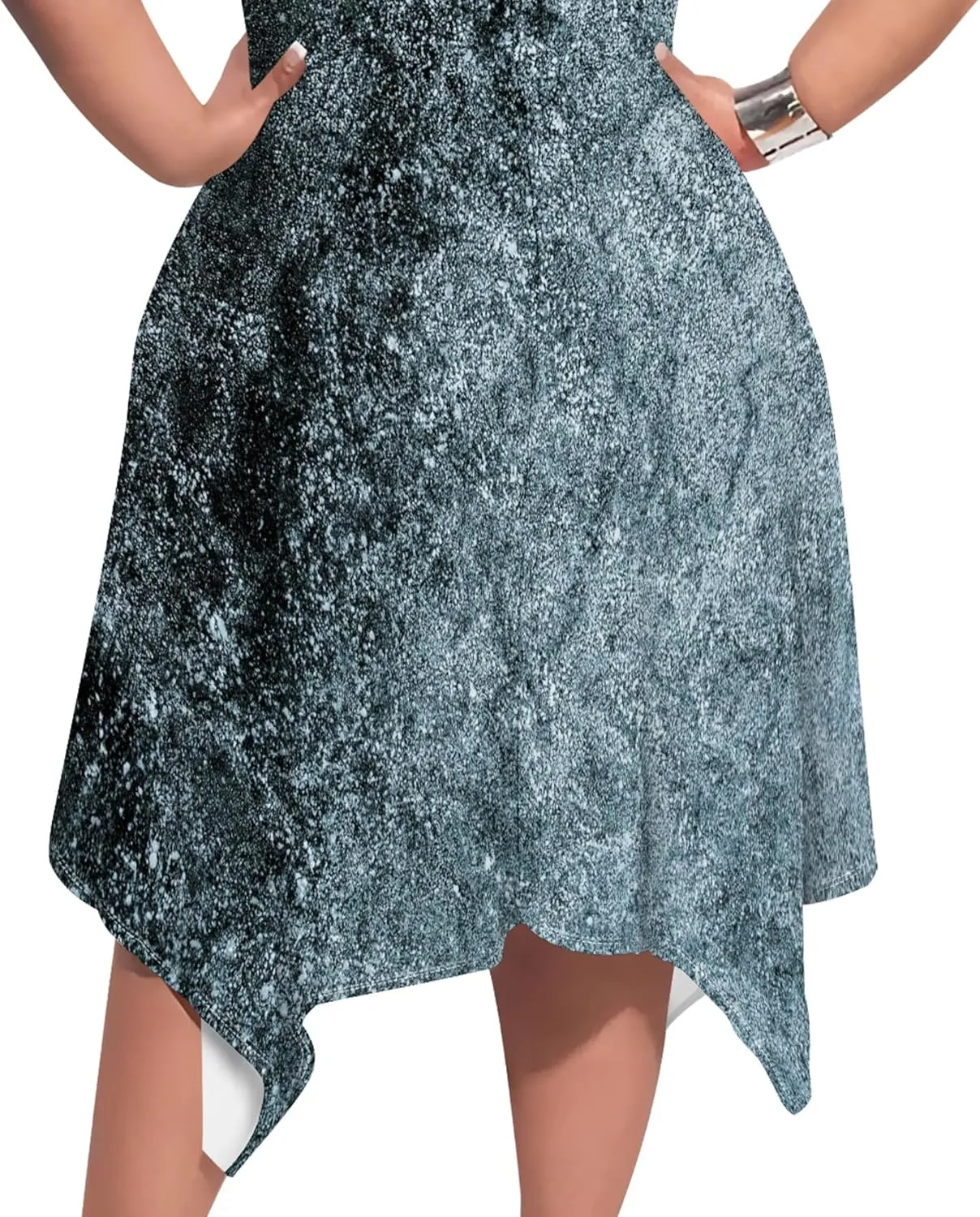 Oversize Tshirt Dress for Women Summer Printing Casual Plus Size Crewneck Short Sleeves Midi Tunic Dress with Pockets