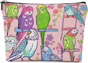 Parrots Makeup Bag, Parrot Lovers Gifts Cosmetic Bag Bird Lovers Gifts Travel Pouch, Parrots Themed Gifts for Women Girls Sisters Friends Niece Wife Friendship Graduation Birthday Gifts
