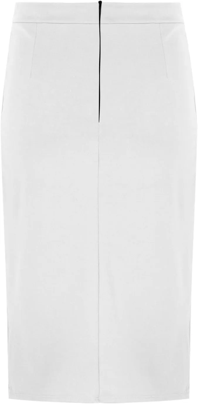 Pencil Skirts for Women Solid Elastic High Waist Below Knee Bodycon Skort Casual Business Office Work Slim Fit Skirt