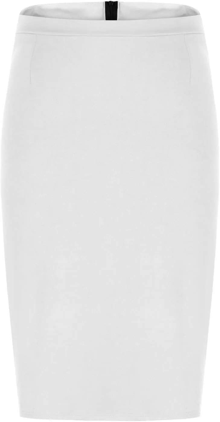 Pencil Skirts for Women Solid Elastic High Waist Below Knee Bodycon Skort Casual Business Office Work Slim Fit Skirt