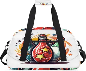 Pentagram Bowling Ball PrintChildren's Sports Gym Bags Boys Girls Travel Bags Sport BowlingOvernight Bags Carrying Handbags For Sports Soccer Basketball Practice
