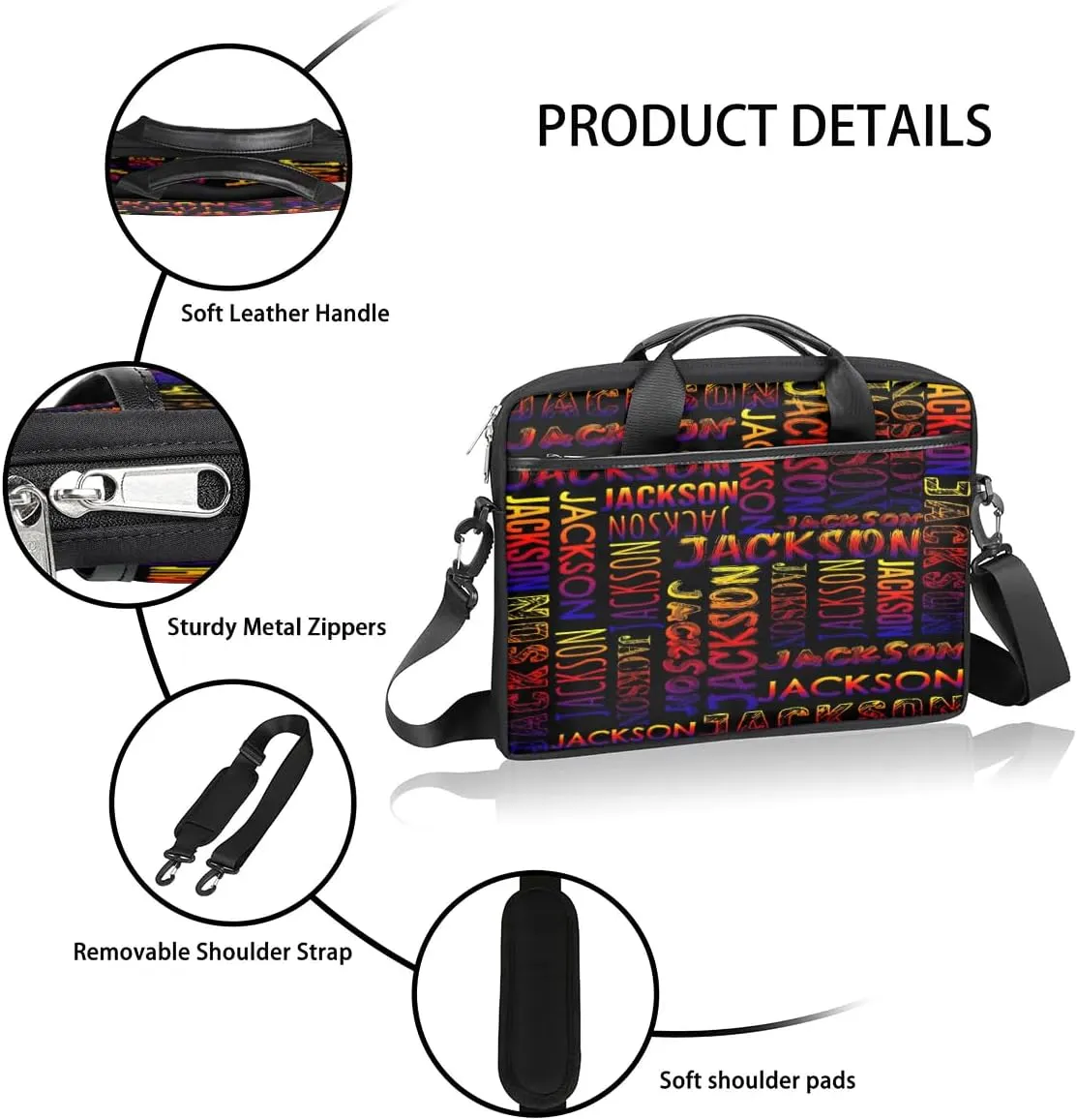 Personalized Laptop Bag Case Briefcases for Men Woman Boys Girls, Custom Gift Computer Cases for Laptops, Tablet Shoulder Bag