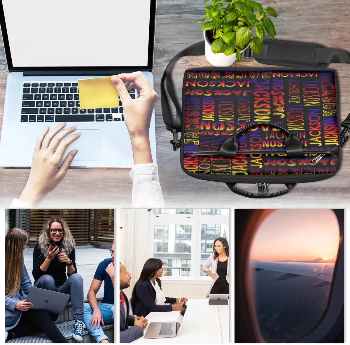 Personalized Laptop Bag Case Briefcases for Men Woman Boys Girls, Custom Gift Computer Cases for Laptops, Tablet Shoulder Bag