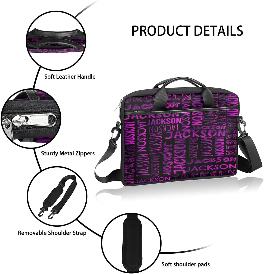 Personalized Laptop Bag Case Briefcases for Men Woman Boys Girls, Custom Gift Computer Cases for Laptops, Tablet Shoulder Bag