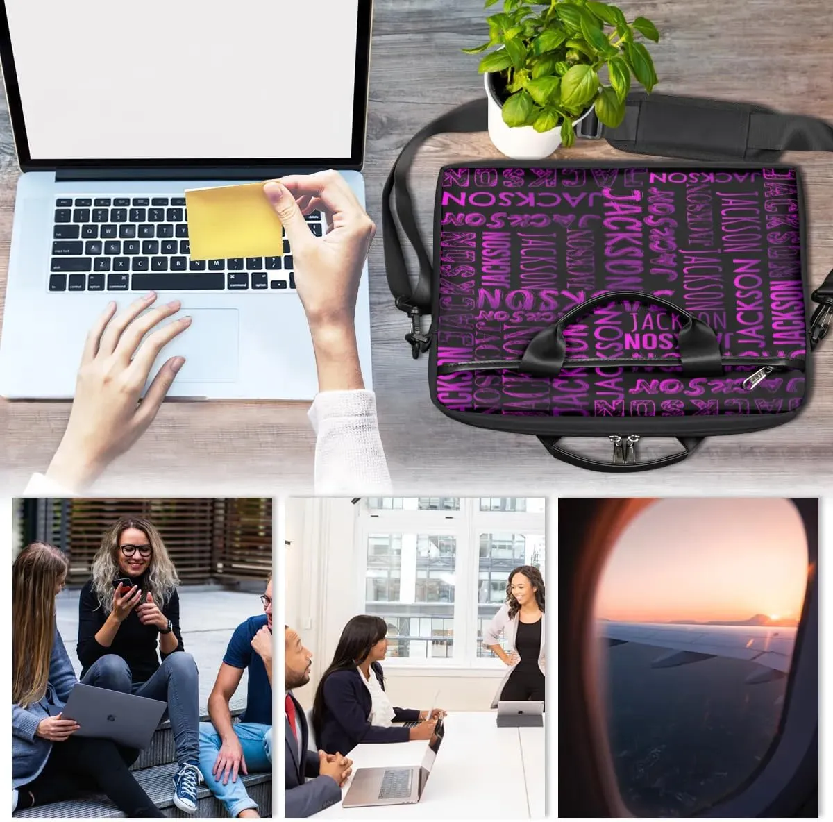 Personalized Laptop Bag Case Briefcases for Men Woman Boys Girls, Custom Gift Computer Cases for Laptops, Tablet Shoulder Bag