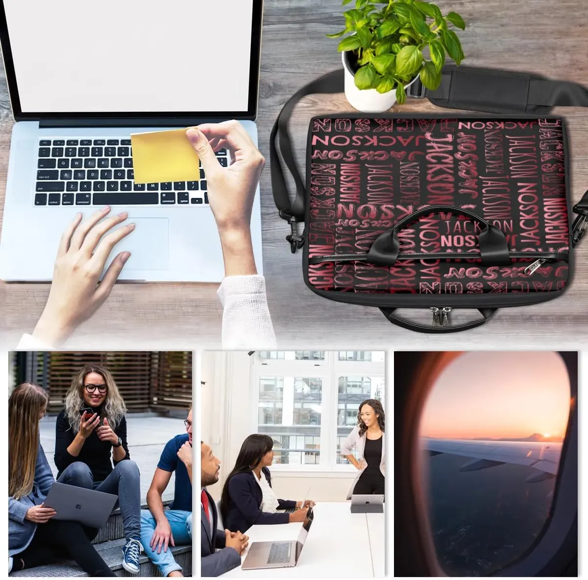 Personalized Laptop Bag Case Briefcases for Men Woman Boys Girls, Custom Gift Computer Cases for Laptops, Tablet Shoulder Bag