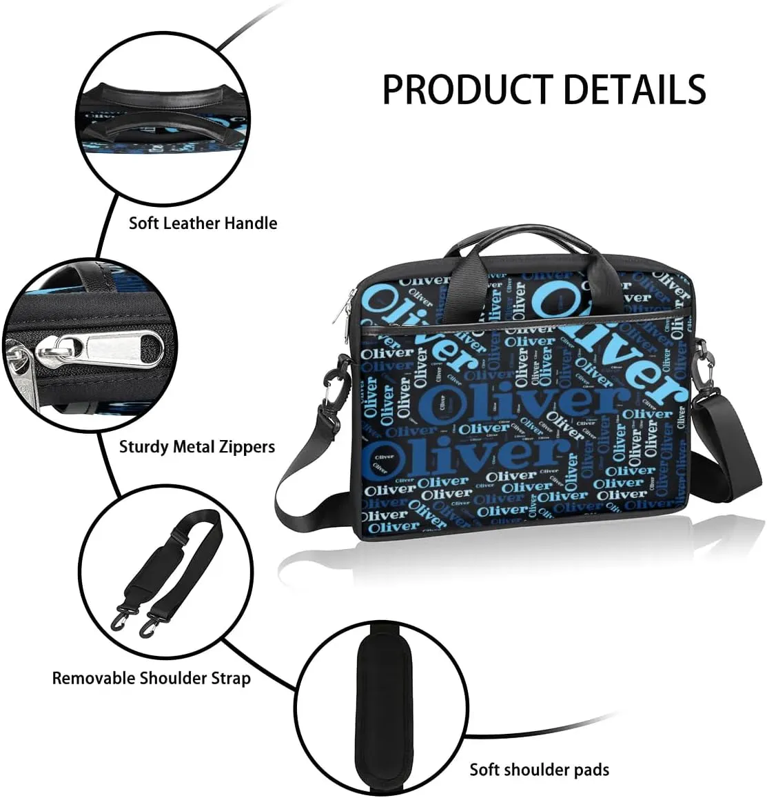 Personalized Laptop Bag Case Briefcases for Men Women, Computer Cases for Laptops, Tablet Shoulder Bag Carrying Case