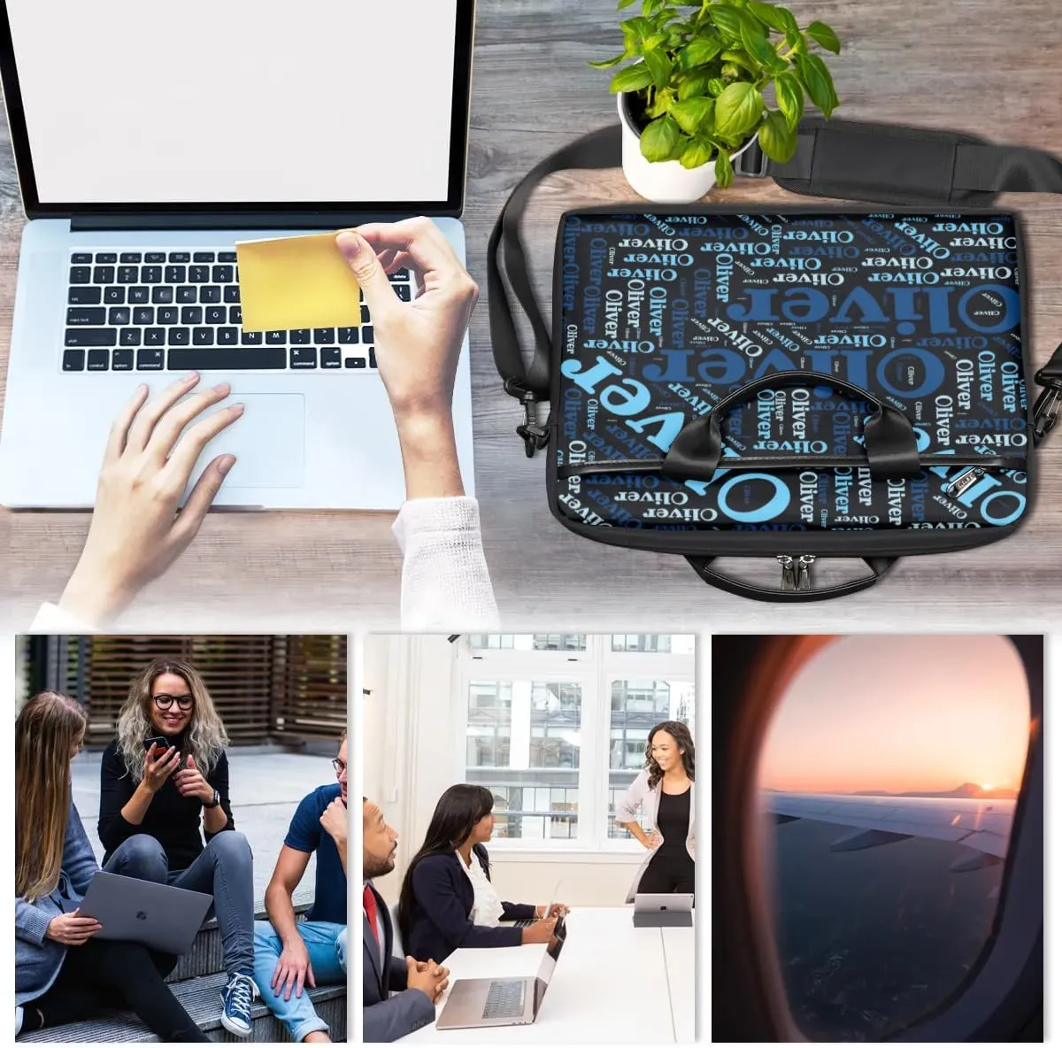 Personalized Laptop Bag Case Briefcases for Men Women, Computer Cases for Laptops, Tablet Shoulder Bag Carrying Case