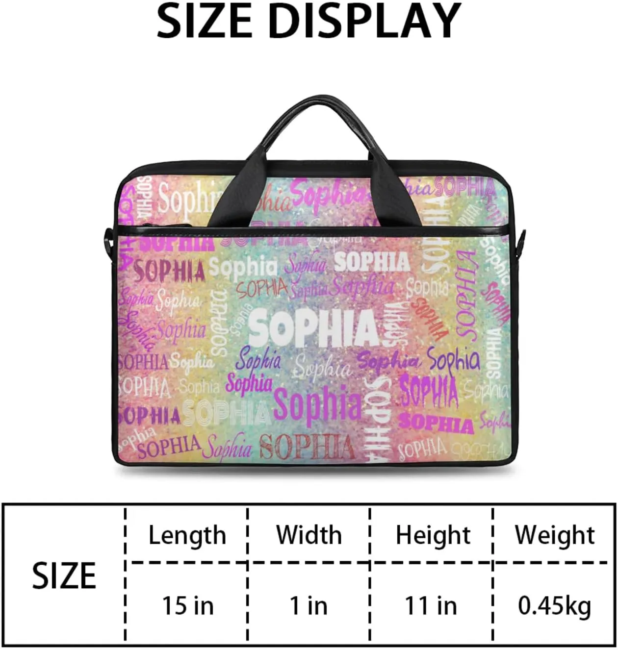 Personalized Name Laptop Bags, Custom Text Laptop Case Shoulder Bag, Computer Bags