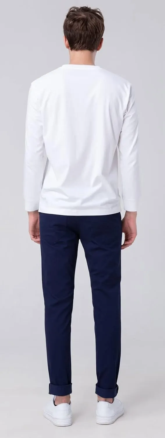 Plaid&Plain Mens Skinny Khaki Pants Skinny Fit Chinos