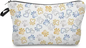 Puppy Paw Makeup Bag Cute Small Makeup Organizer Bag Travel Toiletry Zipper Pouch Birthday Christmas Gift for Dog Lovers Dog Paw Cosmetic Bag for Women Friends Sisters