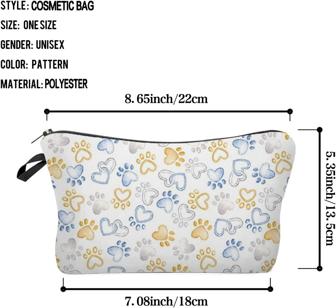 Puppy Paw Makeup Bag Cute Small Makeup Organizer Bag Travel Toiletry Zipper Pouch Birthday Christmas Gift for Dog Lovers Dog Paw Cosmetic Bag for Women Friends Sisters