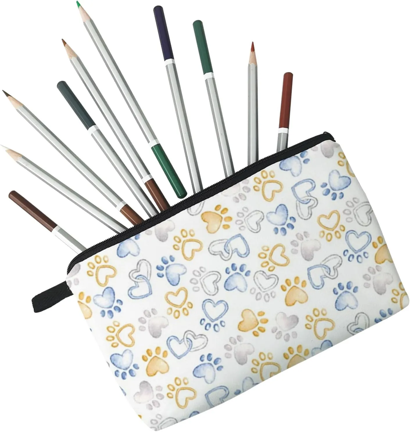 Puppy Paw Makeup Bag Cute Small Makeup Organizer Bag Travel Toiletry Zipper Pouch Birthday Christmas Gift for Dog Lovers Dog Paw Cosmetic Bag for Women Friends Sisters