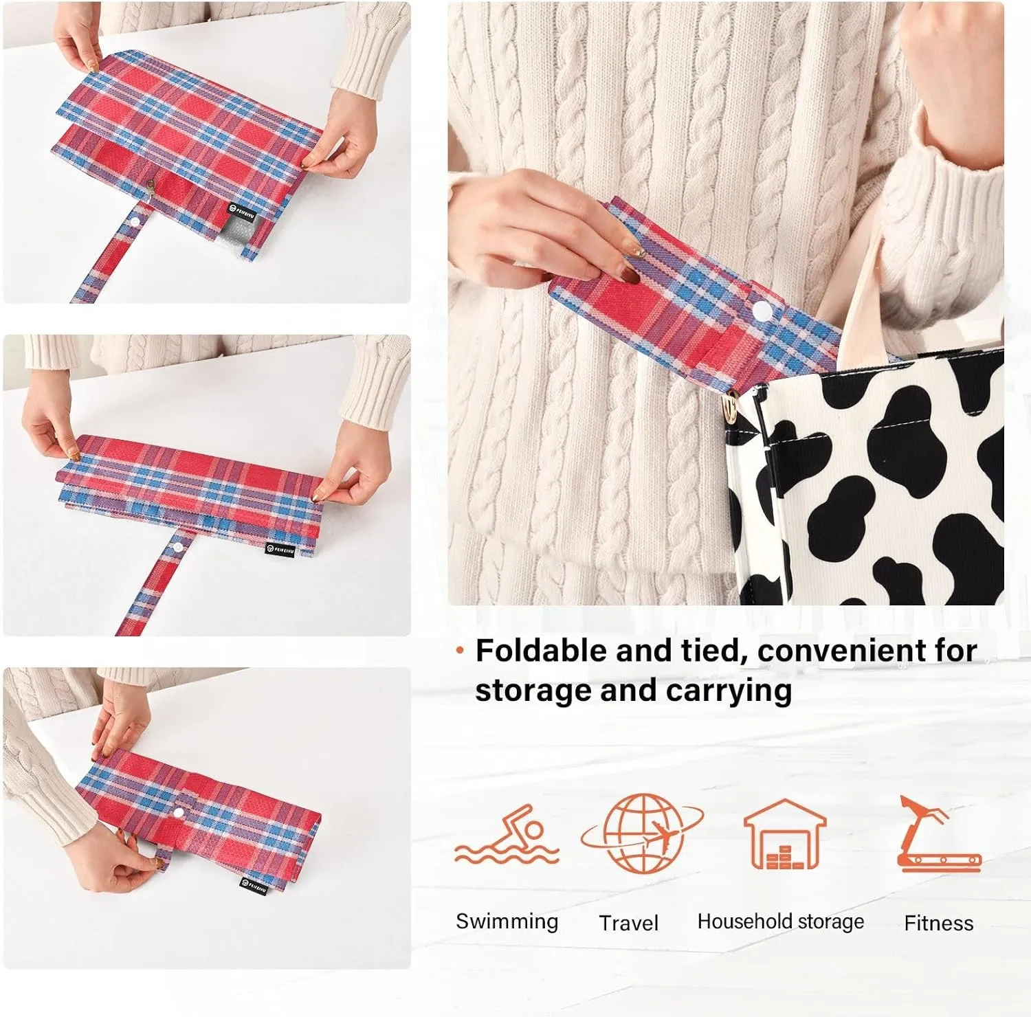 Red Plaid 3 Set Travel Packing Cubes For Suitcases, Foldable, Garment Bag Closet Storage, Luggage Space Saver, Organizadores De Maletas Para