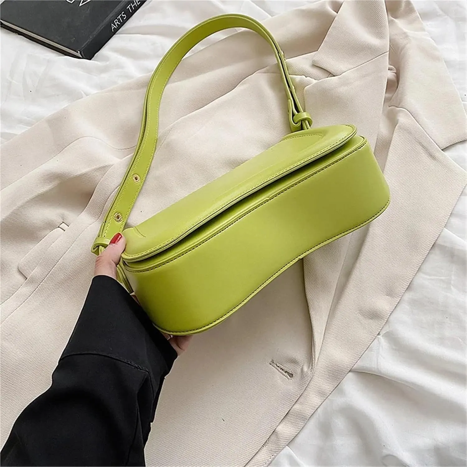 Saddle Bag Female Flap Crossbody Sling Purses and Handbag Soft PU Leather Underarm Shoulder Bag Evening Clutches