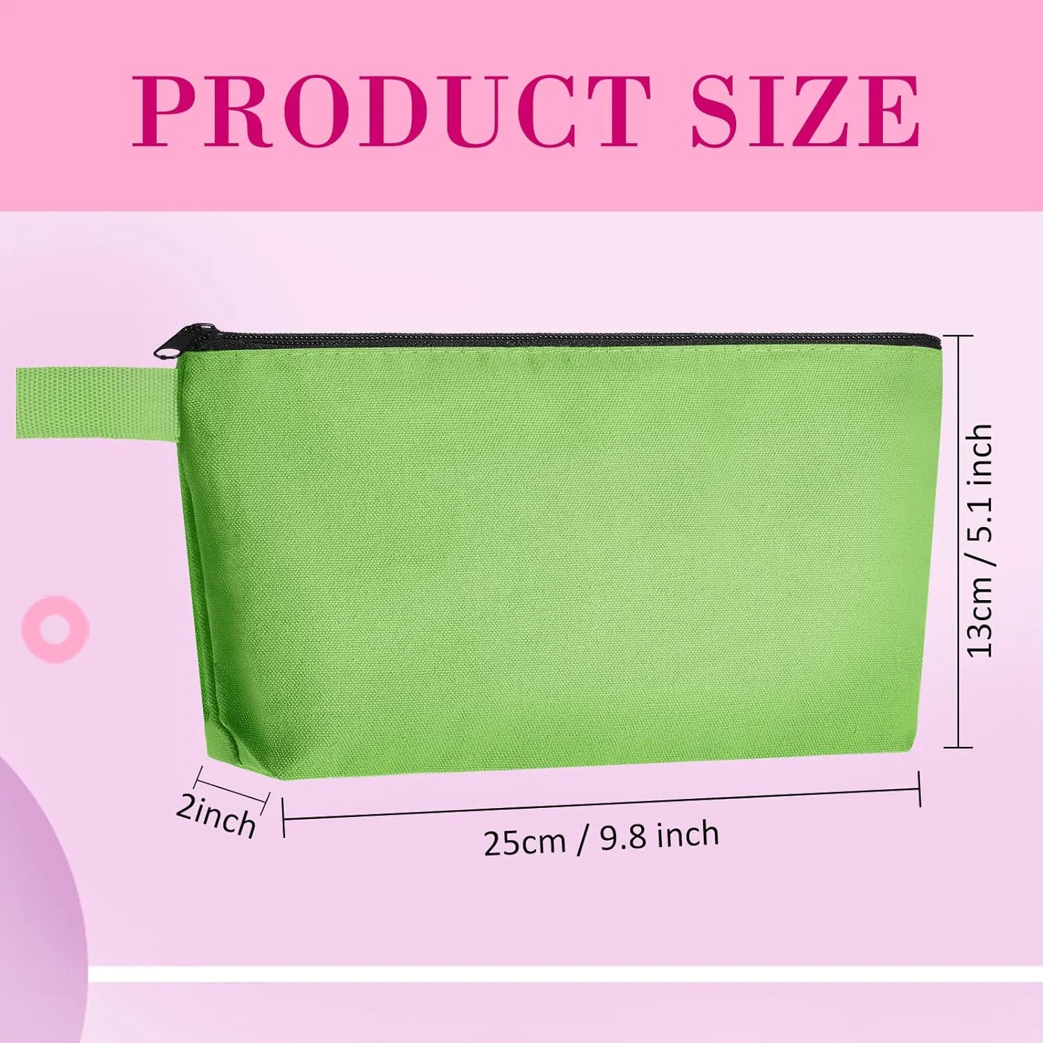 Saintrygo 10 Pieces Canvas Makeup Bags Bulk for Women Travel Cosmetic Organizer Plain Storage Pouch Multi-Purpose Blank Travel Toiletry DIY Craft Bags with Zipper(Bright,9.8 x 5 x 2 Inch)