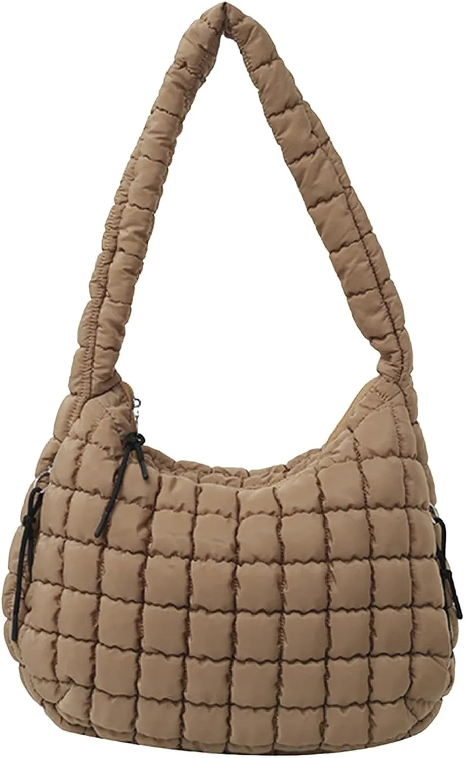 Sling Bag For Women Large Quilted Carryall Puffer Shoulder Bag Lightweight Quilted Padding Hobo Bag Quilted Bag A