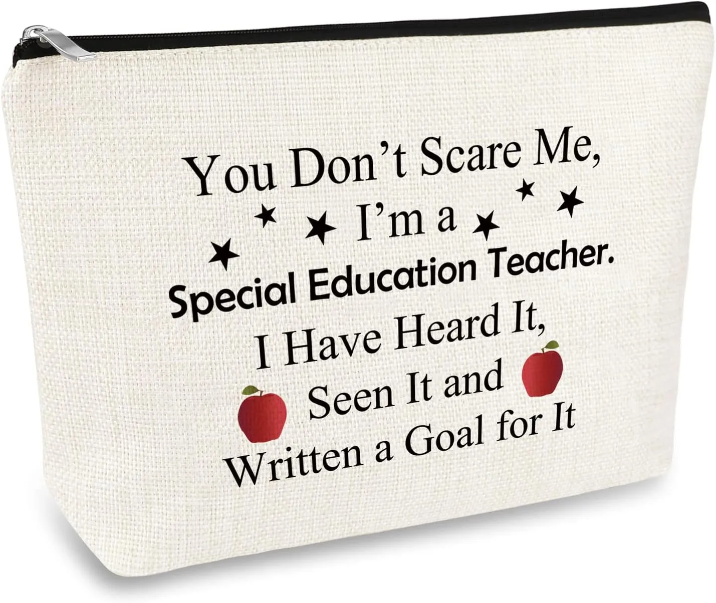 Special Education Appreciation Gift Makeup Bag Thank You Gift for Teacher ASL Disabler Autism Teacher Present Cosmetic Bag Christmas Retirement Teachers Day Present Zipper Travel Cosmetic Pouch