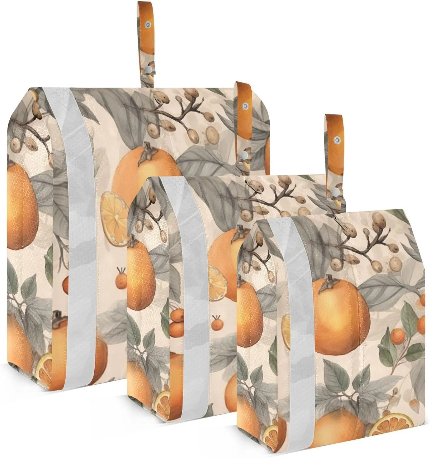 SPRIPORT Fall Orange Leaves 3 Set Compression Packing Cubes for Travel Lightweight Luggage Organizer Bags for Carry on Suitcase Travel Essentials for Vacation Man Woman Clothes