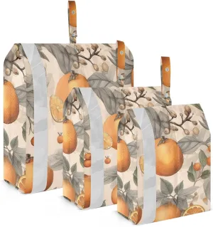 SPRIPORT Fall Orange Leaves 3 Set Compression Packing Cubes for Travel Lightweight Luggage Organizer Bags for Carry on Suitcase Travel Essentials for Vacation Man Woman Clothes