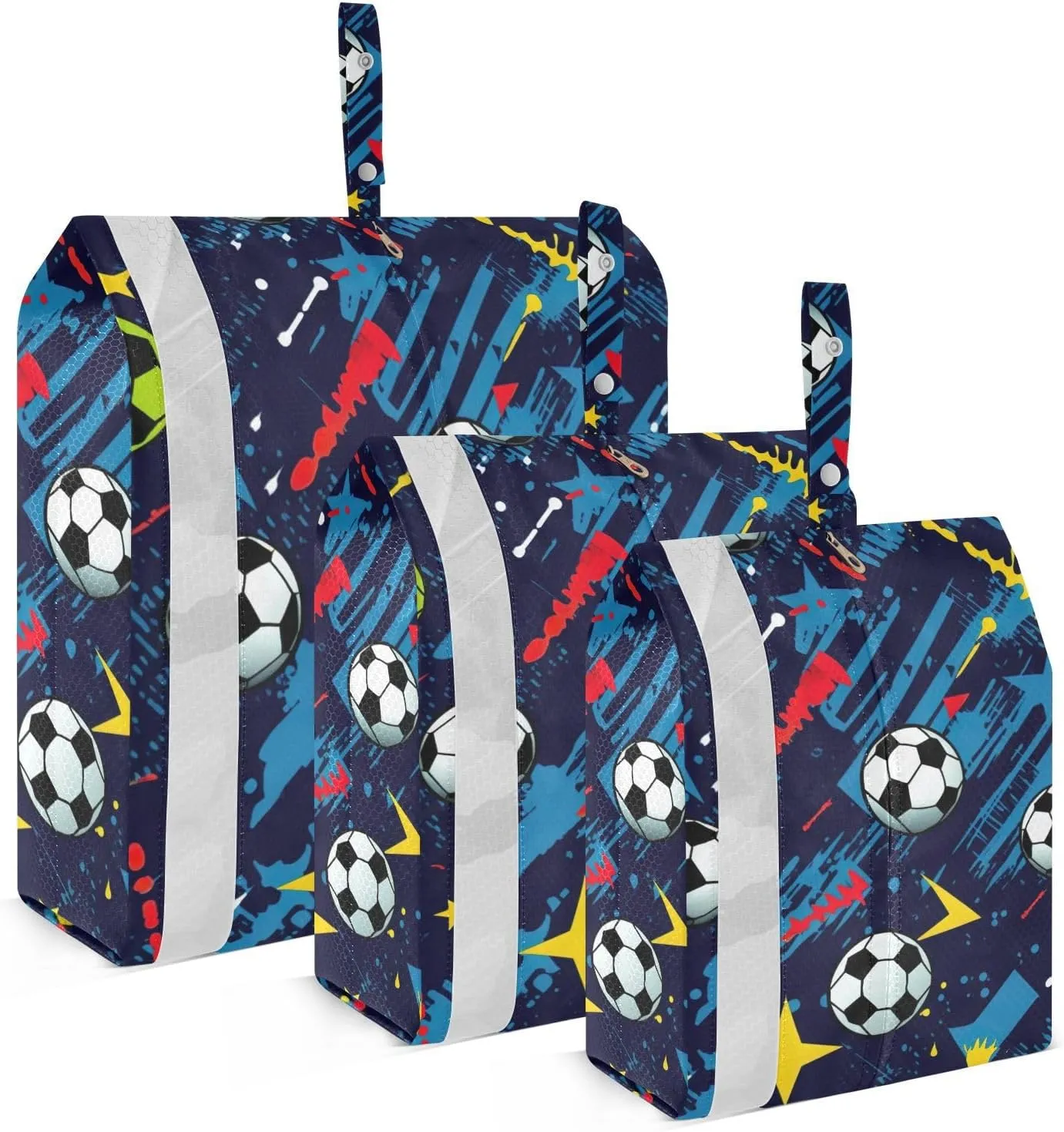 SPRIPORT Football Blue Ball 3 Set Compression Packing Cubes for Travel Lightweight Luggage Organizer Bags for Carry on Suitcase Travel Essentials for Vacation Man Woman Clothes