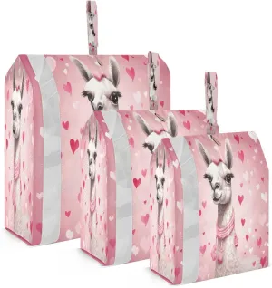 SPRIPORT Pink Alpacas 3 Set Compression Packing Cubes for Travel Lightweight Luggage Organizer Bags for Carry on Suitcase Travel Storage Bags for Woman Man Clothes Vacation