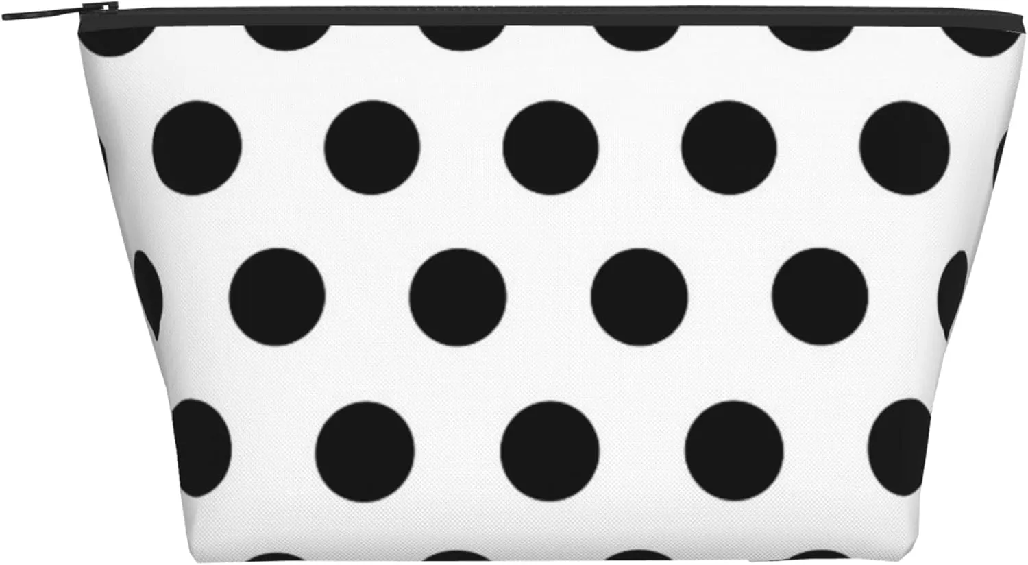 SWEET TANG Women Black Polka Dot Pattern Travel Makeup Bag Cosmetic Pouch Purse Organizer
