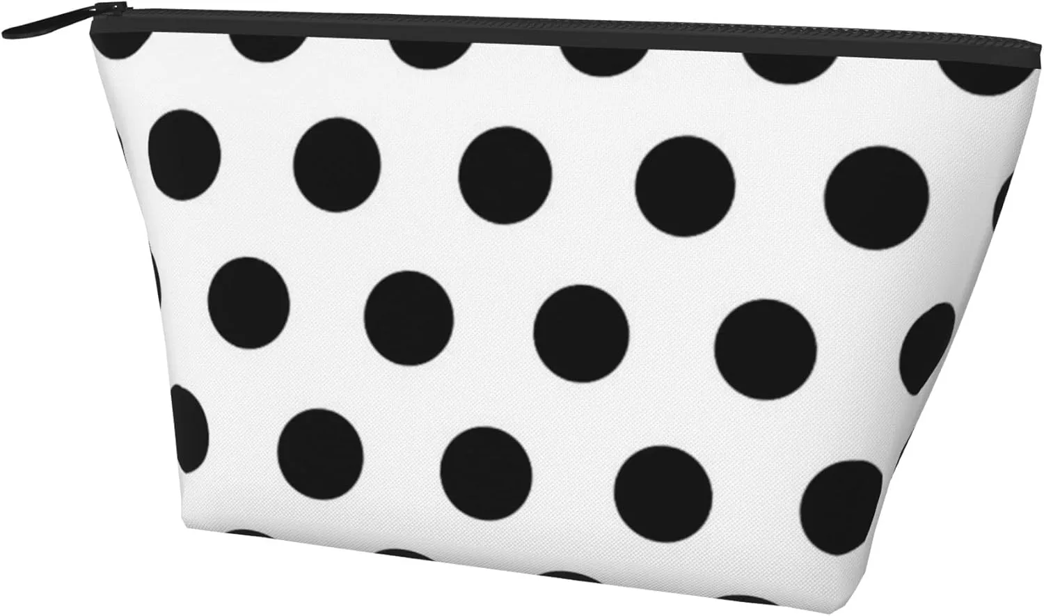 SWEET TANG Women Black Polka Dot Pattern Travel Makeup Bag Cosmetic Pouch Purse Organizer