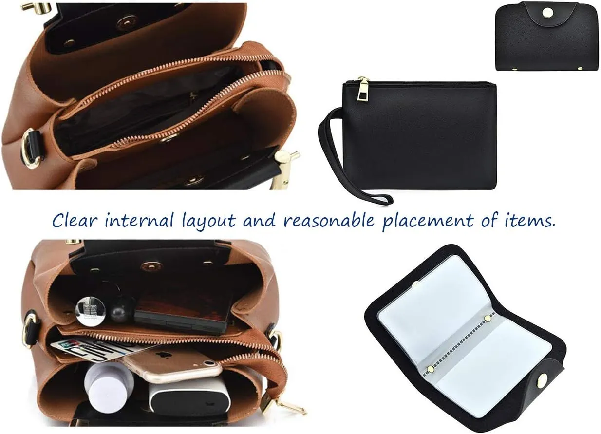 Synthetic PU Leather Tote for Women Satchel Crossbody Hobo Ribbon splicing 3pcs Handbags Shoulder Wallet Card Bag-Gray