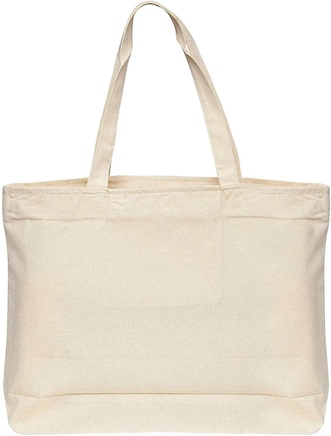 TBF Heavy Canvas Large Tote Bag with Zippered Closure for Beach, Grocery Shopping, Travel Bags