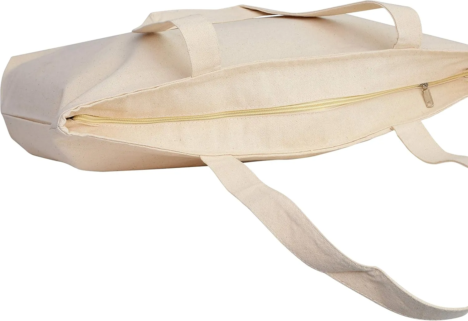 TBF Heavy Canvas Large Tote Bag with Zippered Closure for Beach, Grocery Shopping, Travel Bags