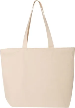 TBF Heavy Canvas Large Tote Bag with Zippered Closure for Beach, Grocery Shopping, Travel Bags