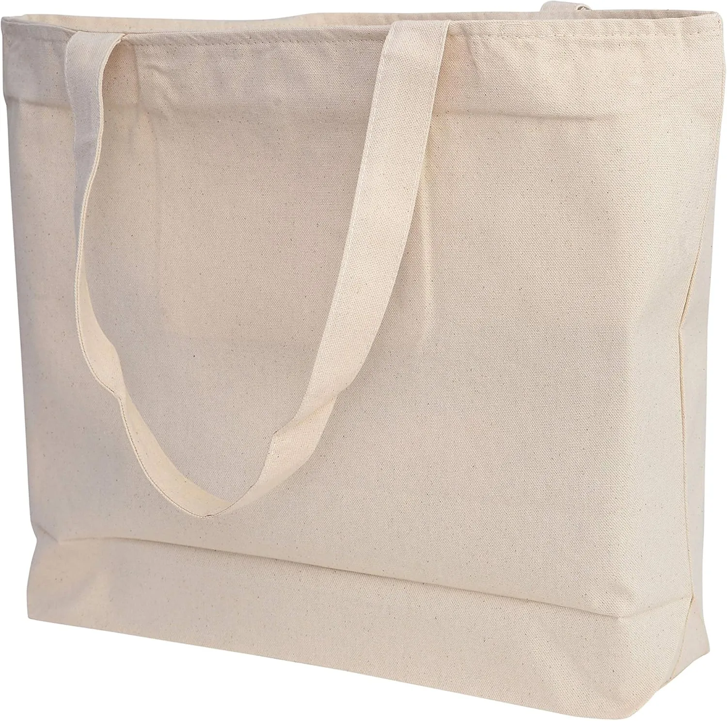 TBF Heavy Canvas Large Tote Bag with Zippered Closure for Beach, Grocery Shopping, Travel Bags