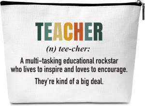 Teacher Gifts Makeup Bag For Women, Teaching Cosmetic Bag, Best Teacher Makeup Zipper Bag, Teacher's Day Birthday Gift For Teacher, Thank You Retirement Gifts, A14
