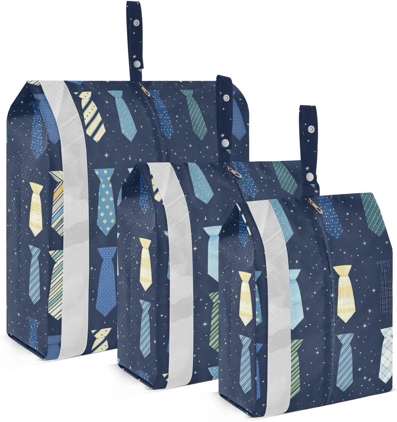 Tie Design Deep Blue 3 Piecing Packing Travel Bag Reusable Garment Bag Closet Storage Clothing Bags Office Storage