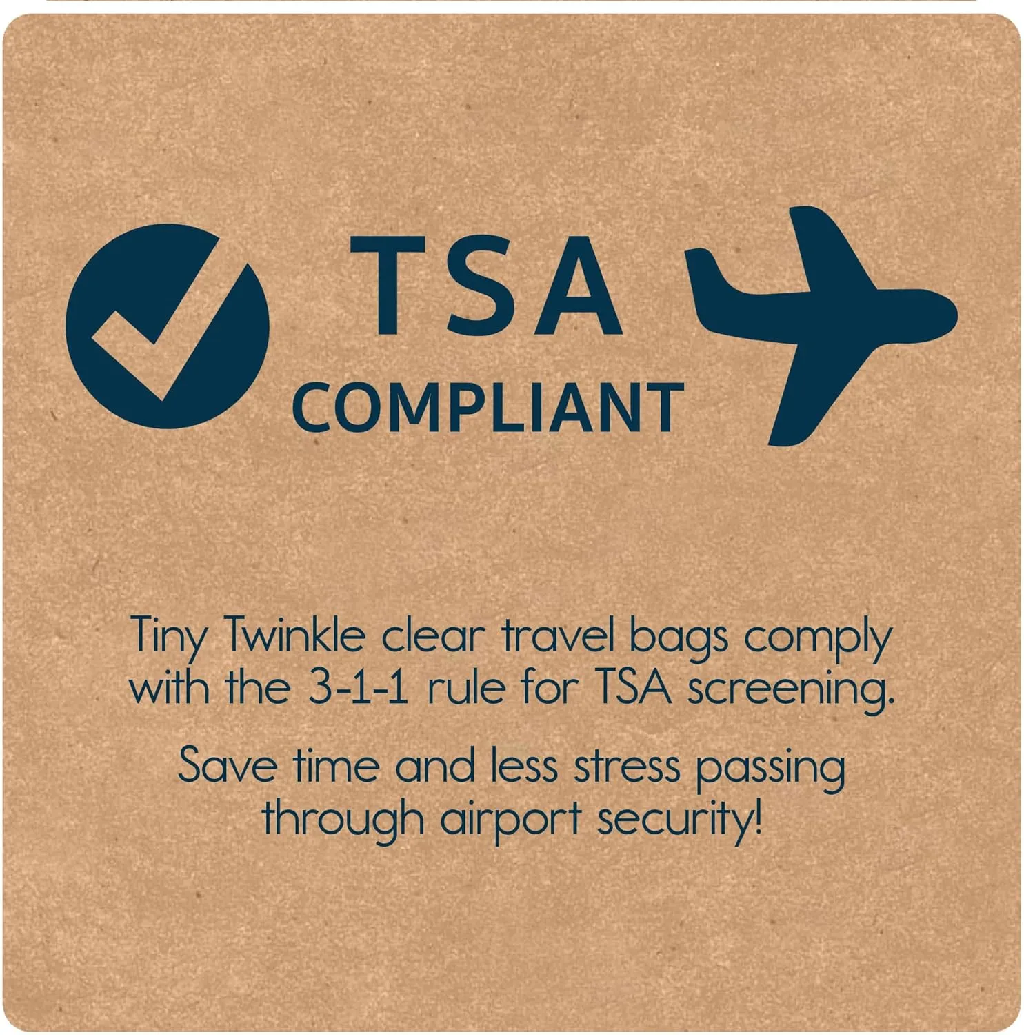 Tiny Twinkle Mess-Proof Travel Bags | TSA Airline Compliant, Zipper Closure, Clear Front Pouch, Diaper Bag Packing, Toiletry or Makeup Cosmetics Organizer