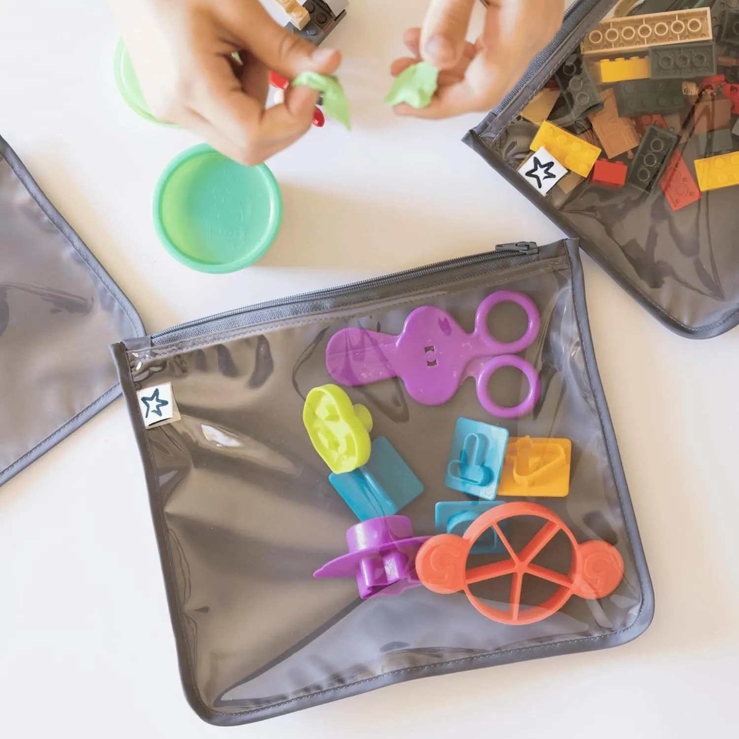 Tiny Twinkle Mess-Proof Travel Bags | TSA Airline Compliant, Zipper Closure, Clear Front Pouch, Diaper Bag Packing, Toiletry or Makeup Cosmetics Organizer