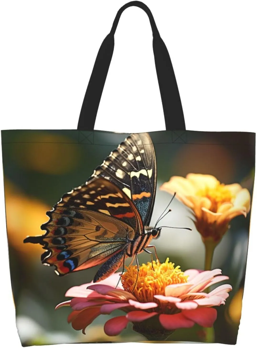 Tote Bag for Women Grocery Bag Reusable Shopping Bag Cartoon Dinosaur Images Handbag Foldable Shoulder Bag
